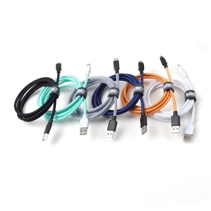 【LANO】Nouveau câble USB vers Type C double gaine blanc et bleu foncé pour clavier mécanique