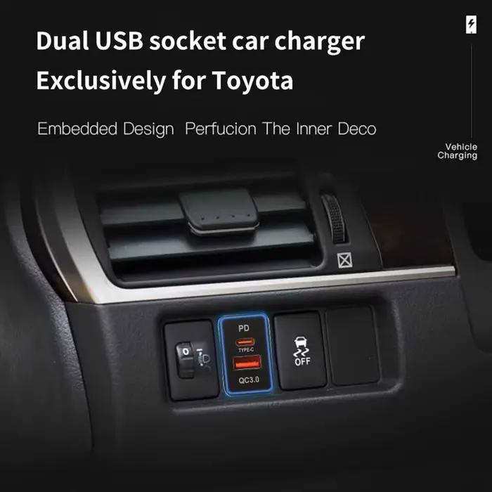 Chargeur de Voiture PD QC3.0 USB pour Toyota Modèles Post 2013 Accessoire Électronique de Haute Qualité Pratique et Durables