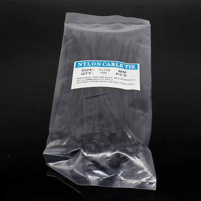 100pcs 3X150MM autobloquant Câble Zi p Ties.ca ble ties Blanc Noir Rouge Bleu Jaune Nylon Fil couleur