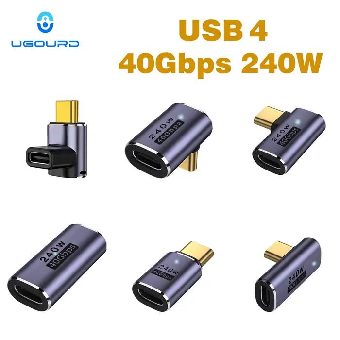 Adaptateur USB C vers USB C Thunderbolt 3/4 40Gbps OTG pour ordinateur portable et smartphones avec transfert de données rapides et recharge rapide