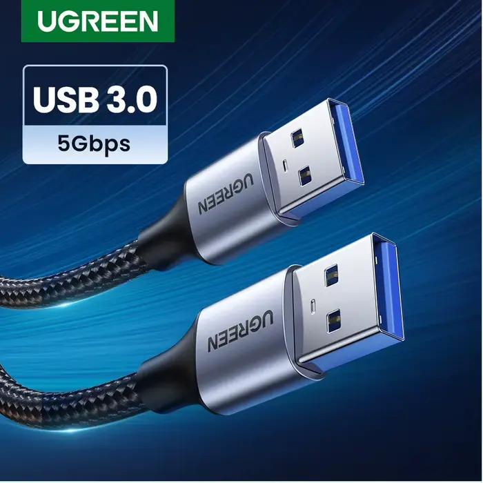 Câble d'extension double USB 3.0 UGREEN noir pour téléphones, ordinateurs, disques durs et autres appareils intelligents occasions quotidiennes et cadeaux spéciaux