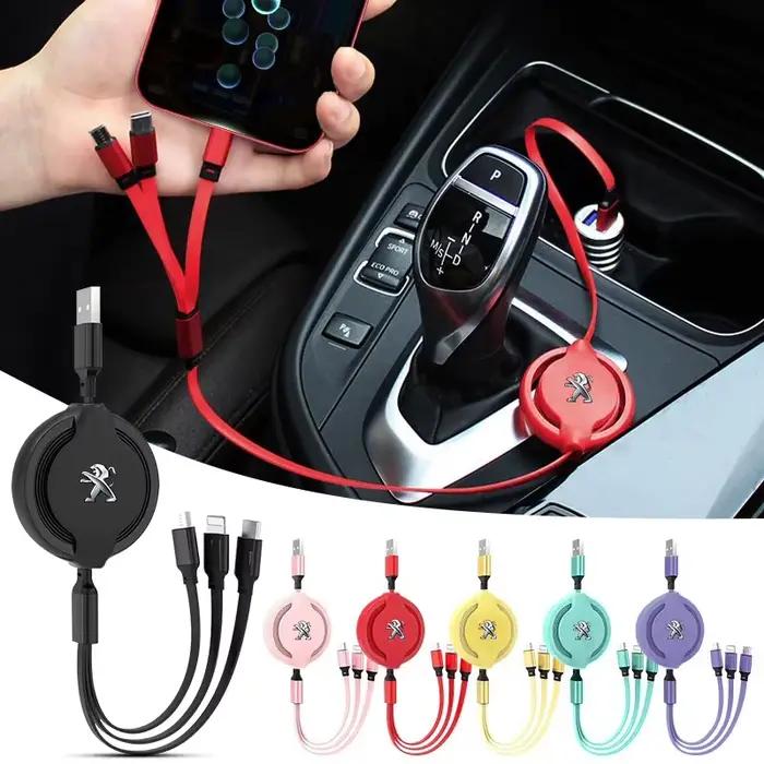 Câble de chargement de données de voiture évolutif 3 en 1