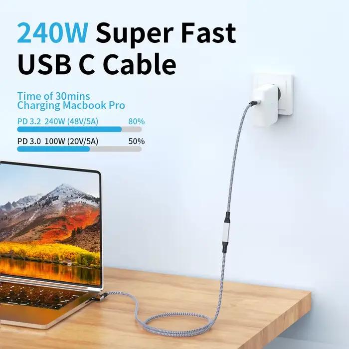 Câble d'extension USB C Audio/vidéo 4K @ 60HZ type-c mâle à femelle