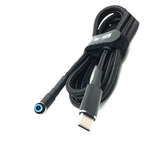 Adaptateur de câble de charge USB C vers ordinateur portable, type C vers DC, convertisseur 4.5x3.0mm, 100W PD, alimentation chargeur pour HP