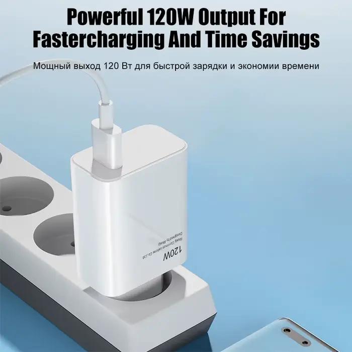 Chargeur Xiaomi 120W universel avec charge rapide QC 5.0 pour smartphones Xiaomi et autres appareils compatibles charge rapide occasions quotidiennes et voyages