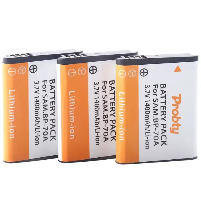Batterie de remplacement BP-70A 1400mAh avec chargeur pour Samsung SL50 SL600 SL605 SL630 ES65 ES-65 ES67 ES-67 ES70 ES-70 ES71 ES-71 ES73 pour améliorer l'autonomie et la performance de votre appareil photo