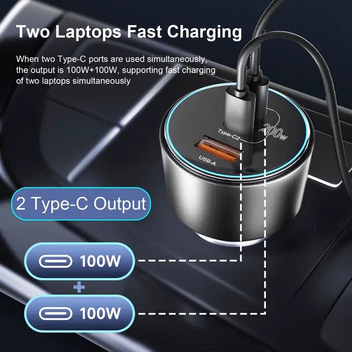 Chargeur de voiture USB de type C pour ordinateur portable
