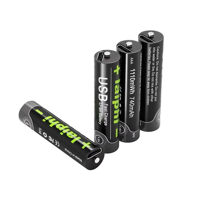 Batterie USB AAA 1.5V, alimentation Portable Rechargeable pour l'électronique