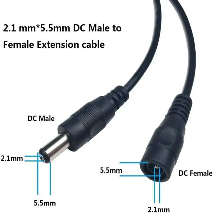 Câble d'extension adaptateur d'alimentation cc 12V 5.5x2.1mm
