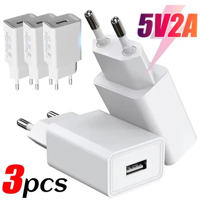 Chargeur USB 5V 2A, adaptateur d'alimentation universel de voyage pour téléphone portable