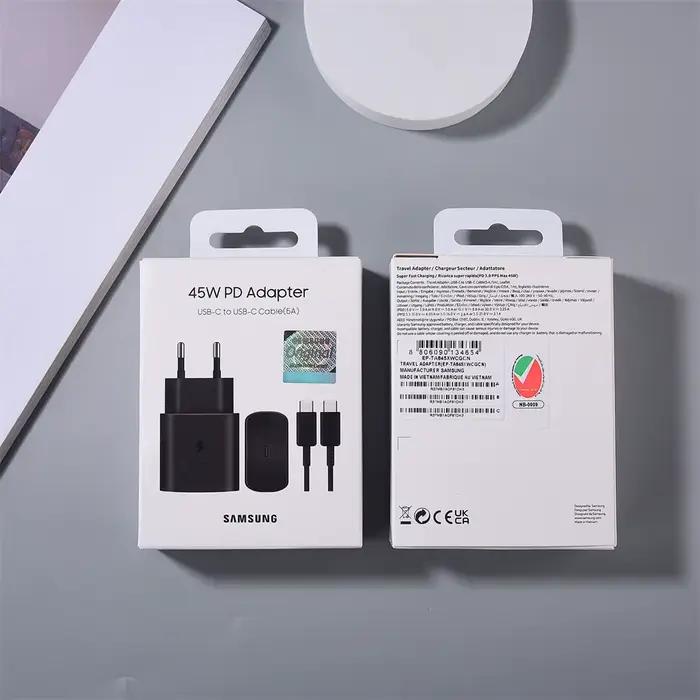 TA845 Original Samsung 45W PD Chargeur Super Rapide EU Adaptateur Secteur 5A Touristes Type-C Câble Pour Galaxy S24 S23