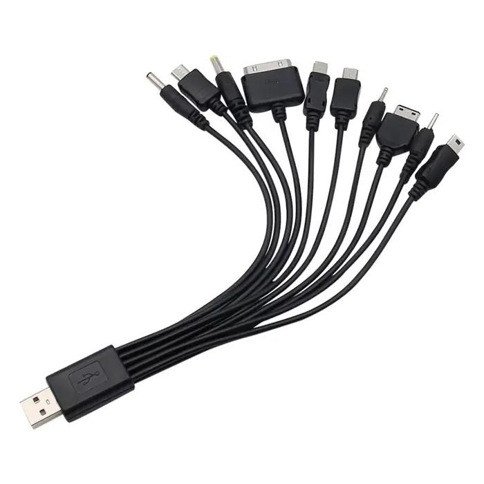 Câble de chargeur universel USB pour Samsung Xiaomi Huawei Google OPPO Vivo multiconnecteur 10 à 1 rapide et sûr pour smartphone et tablette