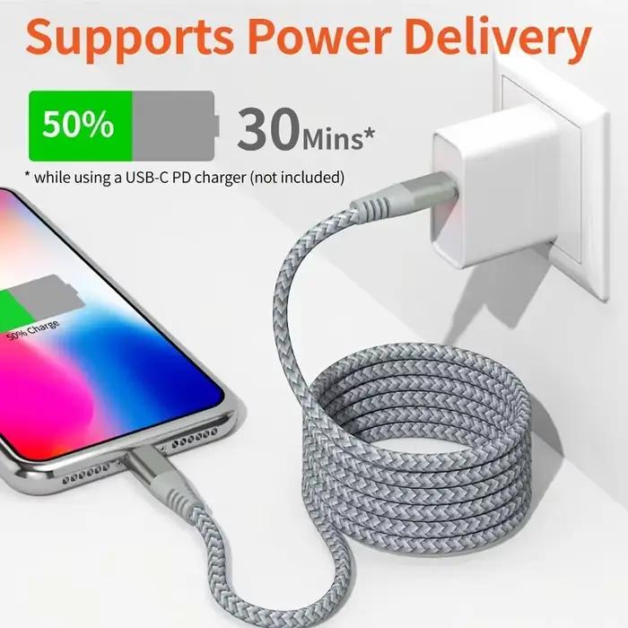 Câble de charge rapide certifié MFi USB C vers Lightning