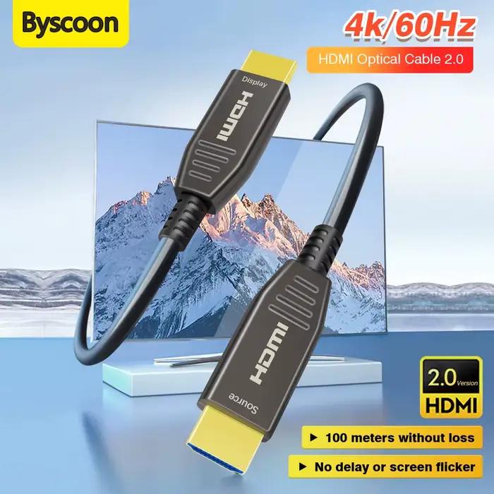 Câble à fibre optique HDMI 4K 60 Hz AOC 2.0 haute vitesse Support 18 Gbit/s HDR ARC HDCP2.2 10/15/30/50 m pour projecteur Xbox PS5/4 HDTV