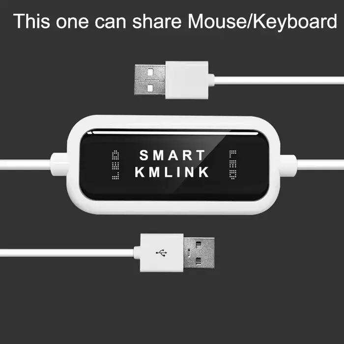 USB 2.0 Smart KM Link PC vers PC clavier souris partage synchronisation données lien câble de connexion deux 2 ordinateurs transfert de fichiers Communication