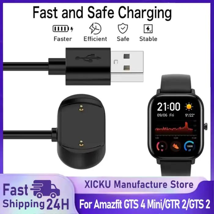Chargeur pour Amazfit GTS 4 Mini/Bip 3/Bip 3 Pro/Bip U Pro/GTS 2/ GTR 2/ GTS2 Mini/ GTS 2e/t-rex Pro