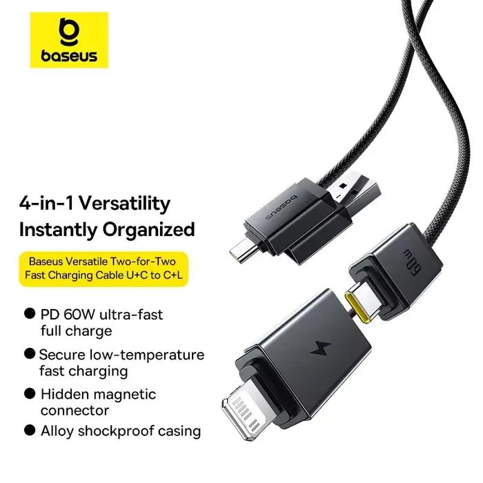 Câble USB 4 en 1 Baseus pour iPhone 15 16 Promax