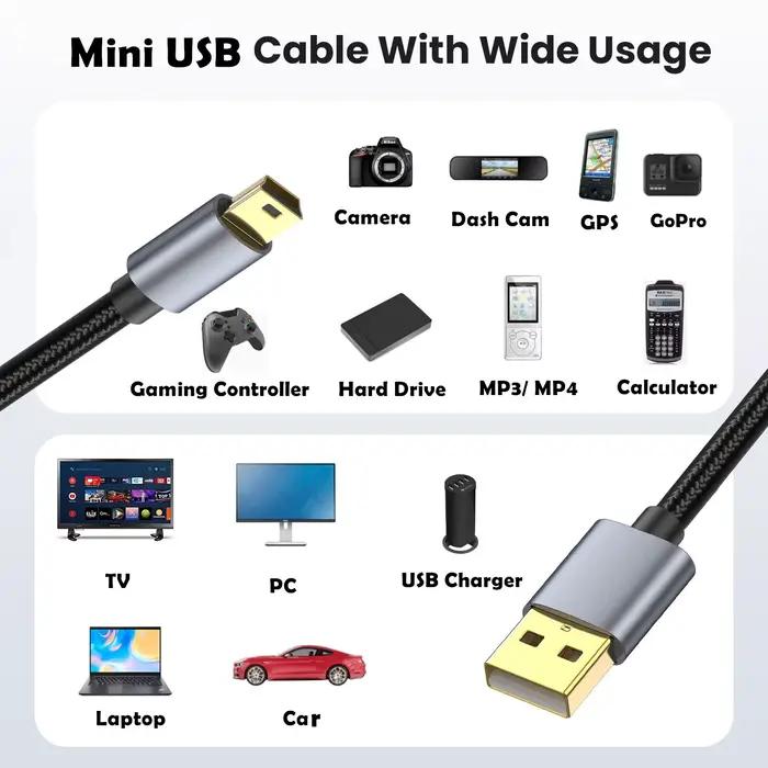 Câble Mini USB Standard USB 2.0 vers Mini B mâle