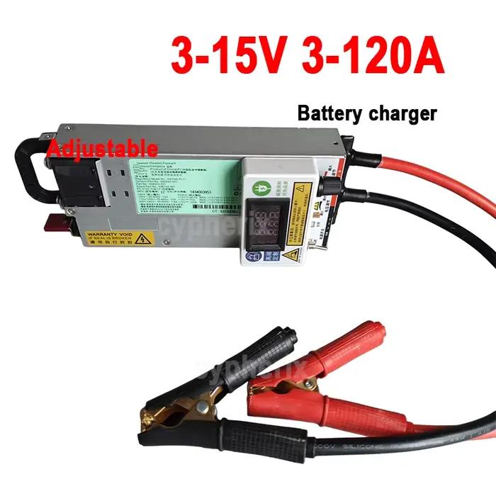 Chargeur réglable 12V 120A Lifepo4 3-15V 3-120A 100A 80A 60A 50A 14.6V 4.2V