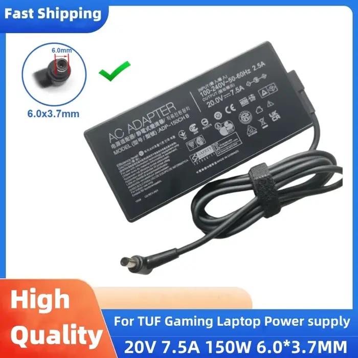 20V 7.5A 6.0*3.7MM 150W adaptateur secteur chargeur alimentation pour ordinateur portable pour ASUS TUF Gaming F15 FX506LH-HN236W ADP-150CH B G731GT GL531GT