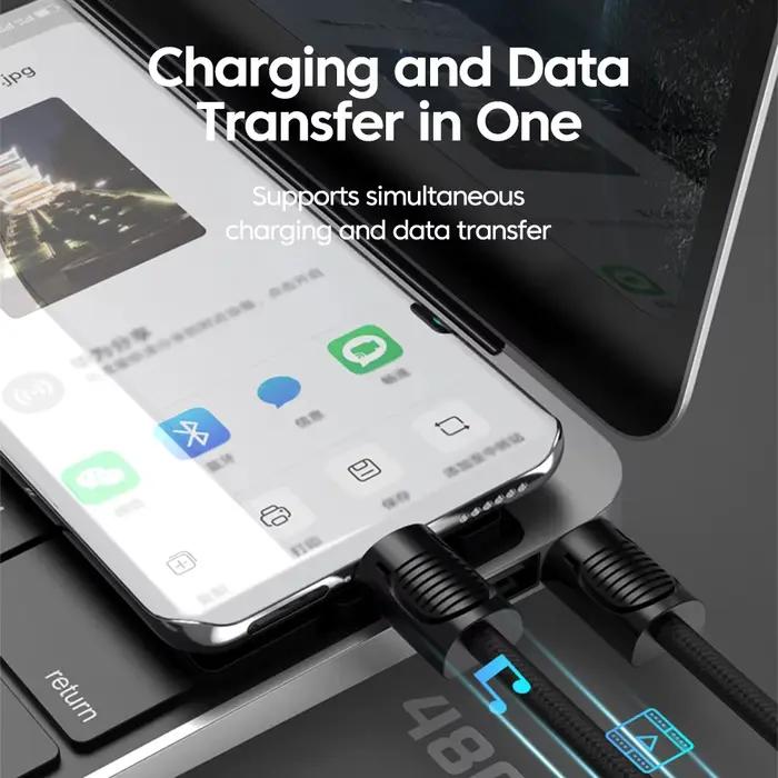 Lanière USB-C vers type-c 65W/câble de données suspendu PD câble USB C de charge rapide pour ordinateurs portables iPhone 17 16 15 Pro Max Samsung Huawei
