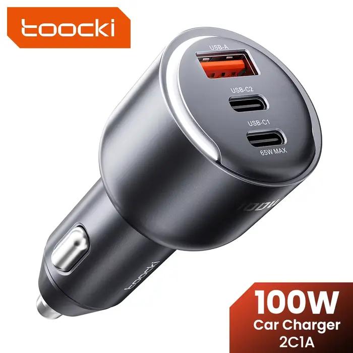 Chargeur de voiture Toocki CC43 100W USB C PPS PD 65W à charge rapide pour Macbook