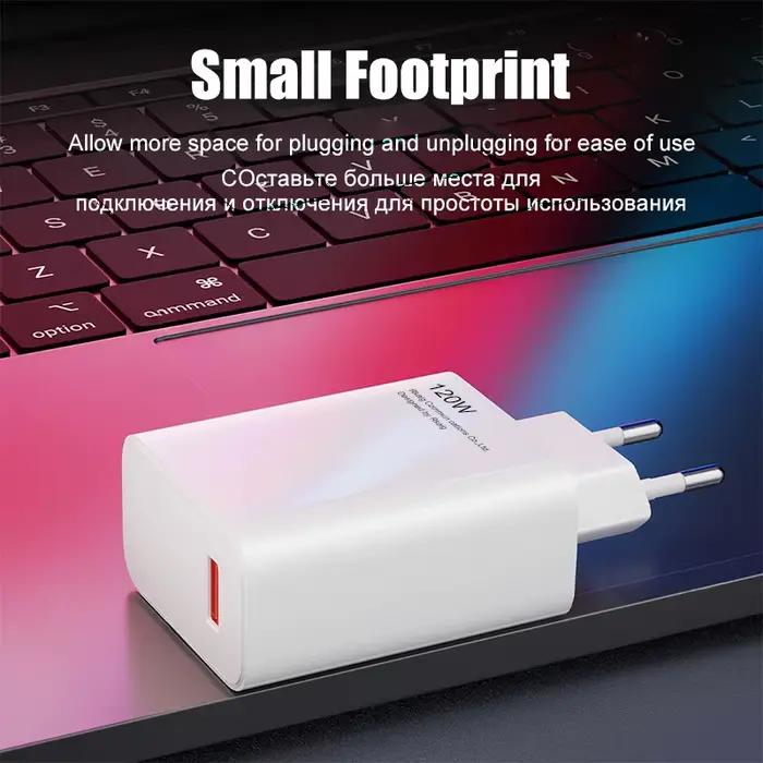 Chargeur Xiaomi 120W universel avec charge rapide QC 5.0 pour smartphones Xiaomi et autres appareils compatibles charge rapide occasions quotidiennes et voyages