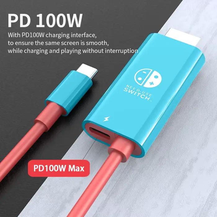 Câble USB C vers FHD 4K pour Switch/Switch 2