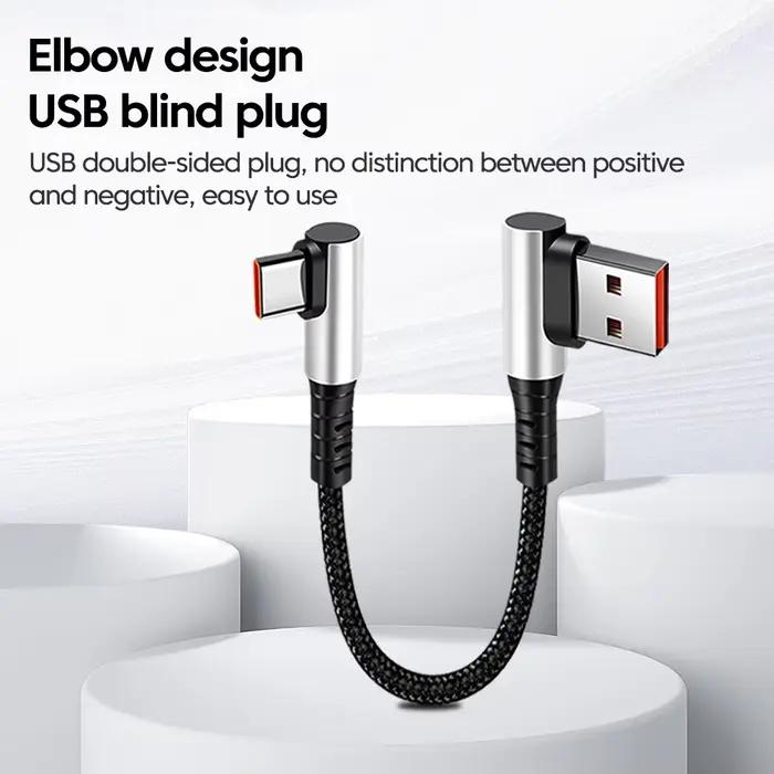 Crouch Double coude USB Type C câble court 6A charge rapide 90 degrés USB C à C