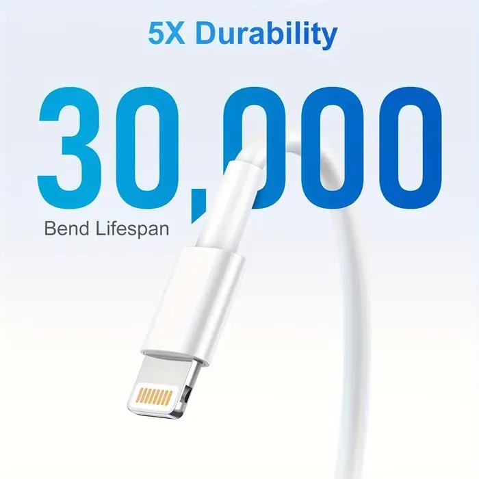 1 2 3 pièces câble USB pour iPhone cordon de chargeur USB vers