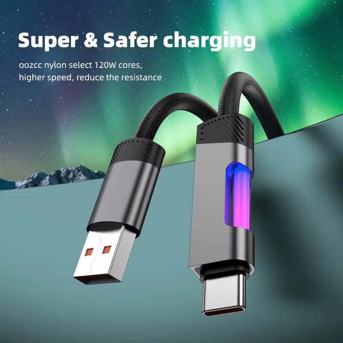 Câble de charge rapide RVB avec lumière ambiante RVB SnapUSB Type C pour smartphones et ordinateurs portables occasions spéciales