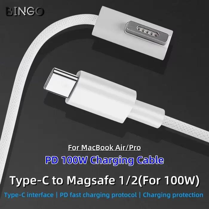 Câble de chargement tressé rapide 100W type-c vers Magsafe 1L/2T