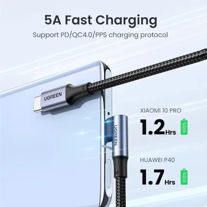 UGREEN USB Type C vers USB C câble 100W pour iPhone 17 16 MacBook Samsung S25 S24 5A charge rapide QC 4.0 USB-C