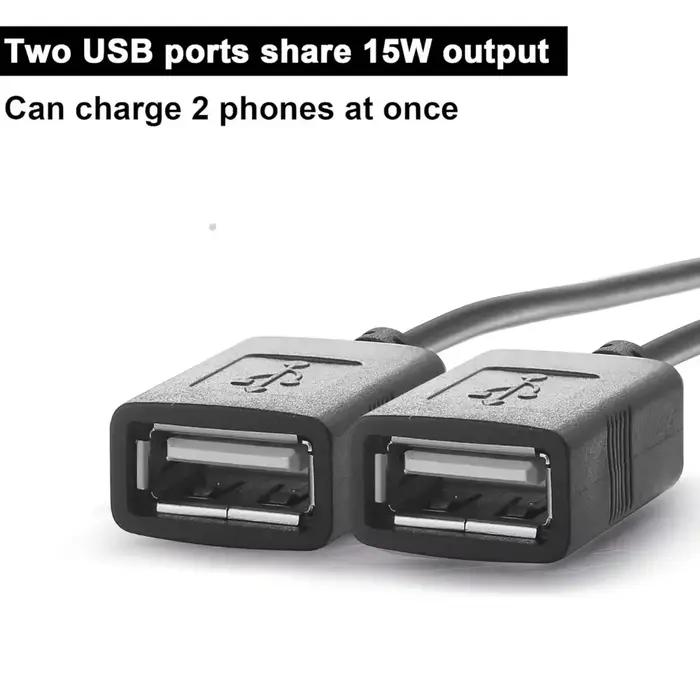 Convertisseur d'adaptateur d'alimentation 12V/24V à 5V 3A DC-DC technologie abati eur USB-A femelle/type C/double USB/connecteur de fil ouvert étanche CE