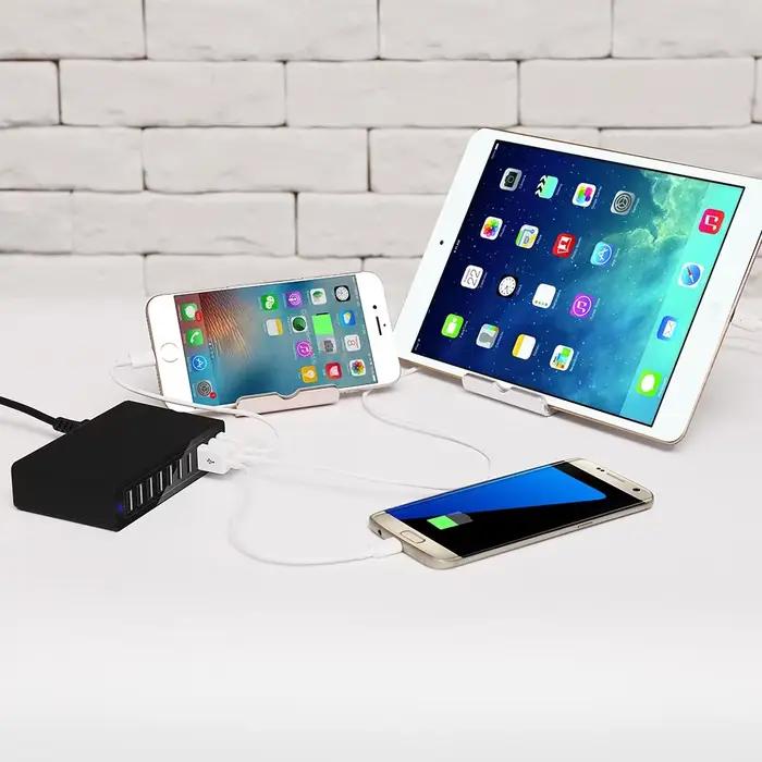 Chargeur USB 60W, 10 ports, pour ordinateur de bureau, tablette, smartphone