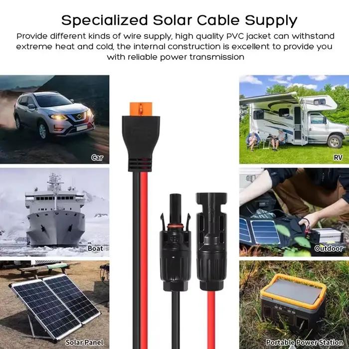 Câble d'extension de 2 mètres avec connecteur femelle XT60i pour panneaux solaires