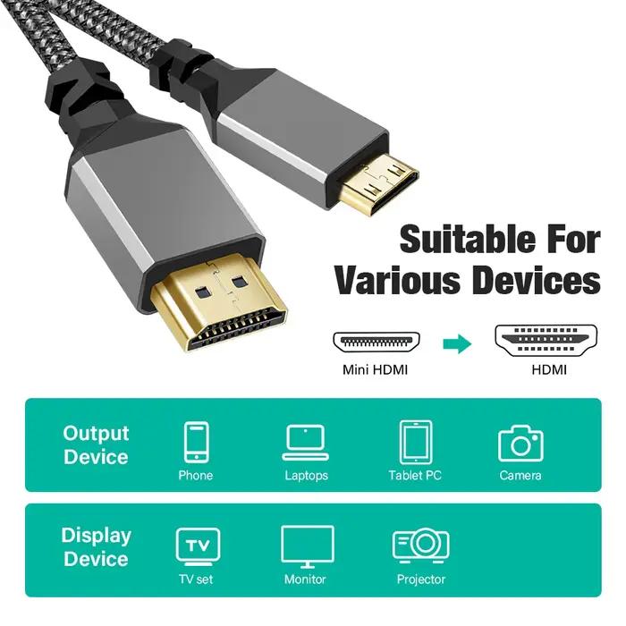 Câble MINI HDMI vers HDMI2.0 MINIHDMI mâle A mâle 4K 60HZ HD