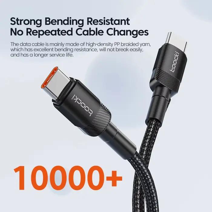 Toocki 100W Type C à USB C Câble PD 3.0 Charge Rapide 4.0 Charge Rapide Type C à Type C pour iPhone 15 Macbook Samsung Xiaomi