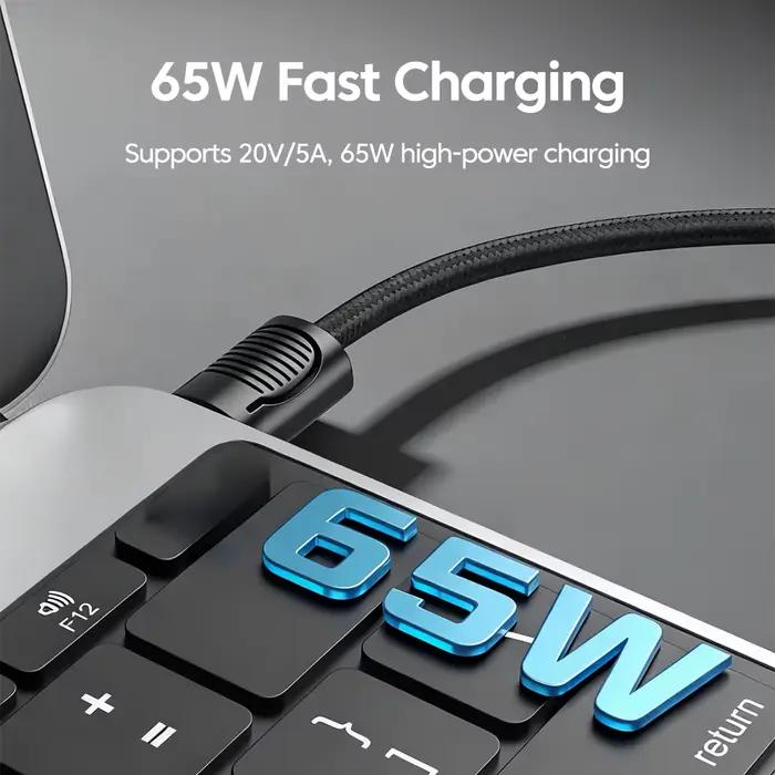 65W 20CM court USB C à Type C câble lanière charge rapide