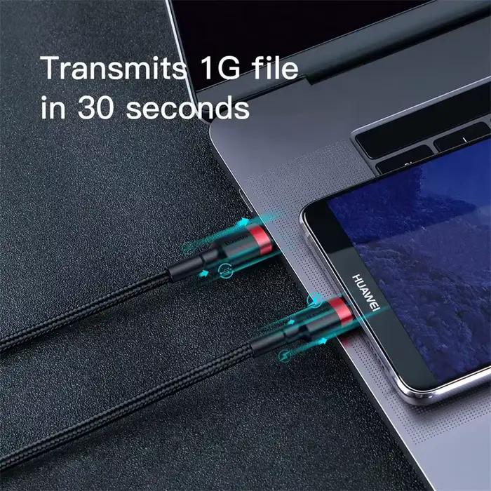 Câble Baseus USB C vers USB Type C rapide pour MacBook Pro Samsung Xiaomi charge rapide 60W PD certifié CE FCC ROHS 3,5m rouge