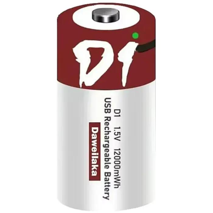 Batterie au lithium rechargeable USB-C de taille D 12000 mWh avec câble