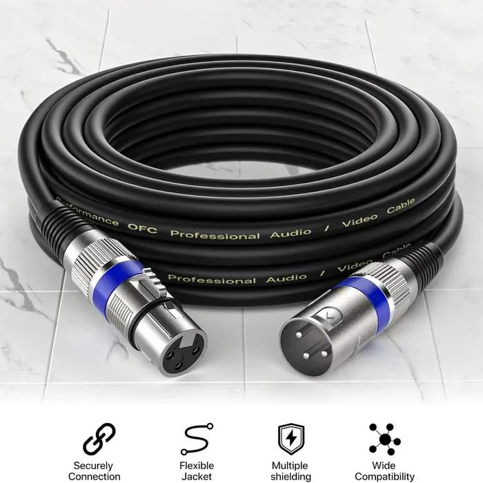 Lot de 6 câbles XLR mâle vers femelle pour micro