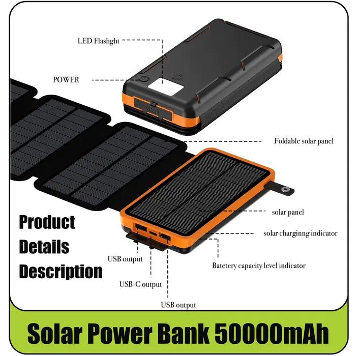 Chargeur solaire sans fil avec 4 panneaux solaires