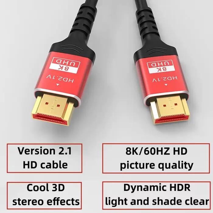 Haute Vitesse HDMI Câble 8K60HZ 48Gbps HDTV2.1V 4K 120HZ 3D TV Ordinateur Moniteur Projecteur PS Console De Jeu Audio Et Vidéo