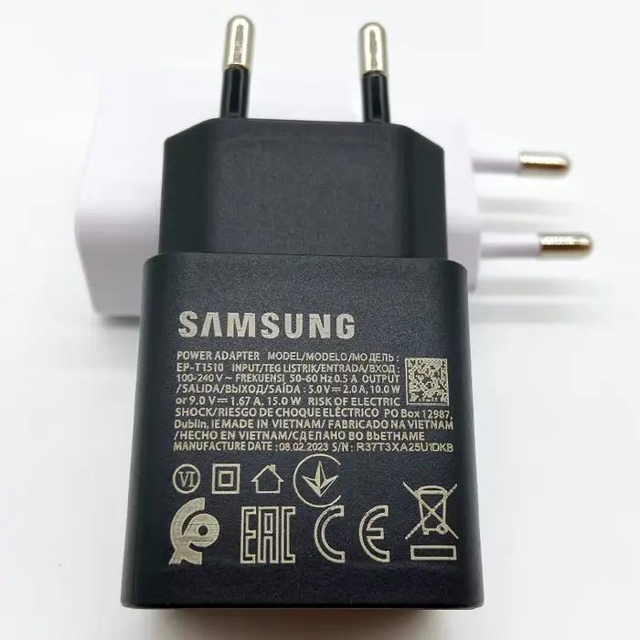 Samsung Galaxy A12 A13 A14 A23 F42 M14 chargeur rapide 15W USB C PD adaptateur secteur mural