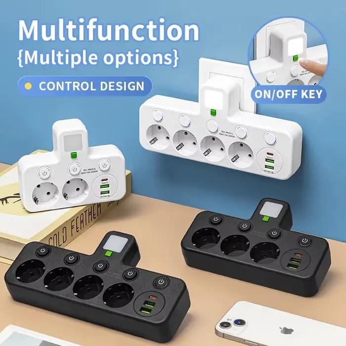 Prise électrique AXUS 5 prises sans rallonge avec indicateur lumineux pour sécurité et confort résidentielUsageIdOccasionsParticulieres