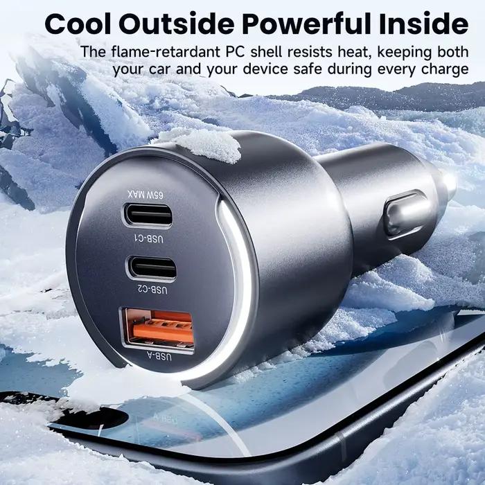 Chargeur de voiture Toocki CC43 100W USB C PPS PD 65W à charge rapide pour Macbook