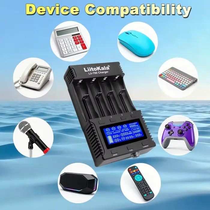 Liitokala Lii700 chargeur intelligent 21700 Quad Slot Charge rapide 26650 capacité de la batterie résistance interne détection de précision 18650