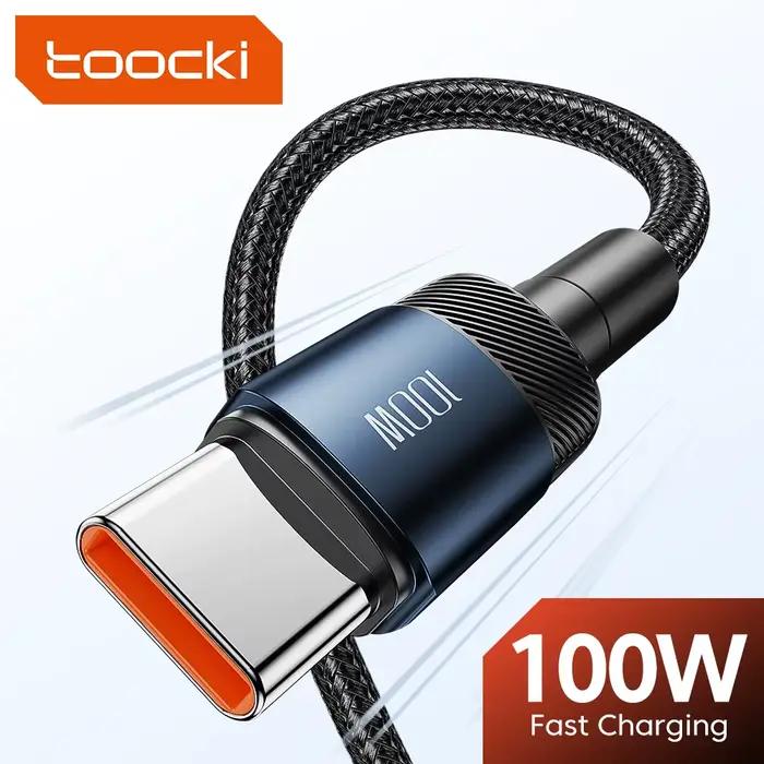 Câble de charge rapide USB Type C Toocki 100W pour Macbook Samsung Xiaomi avec certification ROHS et plusieurs couleurs disponibles