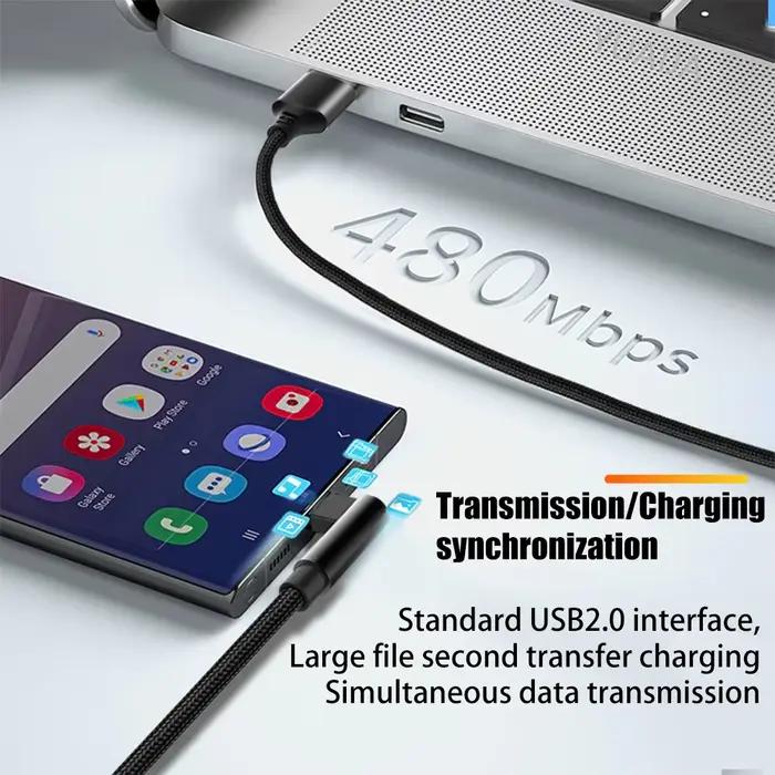 Coude USB C 6A charge rapide étendre 3m câble de données de Type C de 5 mètres pour Huawei